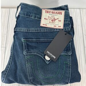 True Religion Ricky Relaxed Straight Jeans‎ Dark Woodland Wash Men's Size 32/34